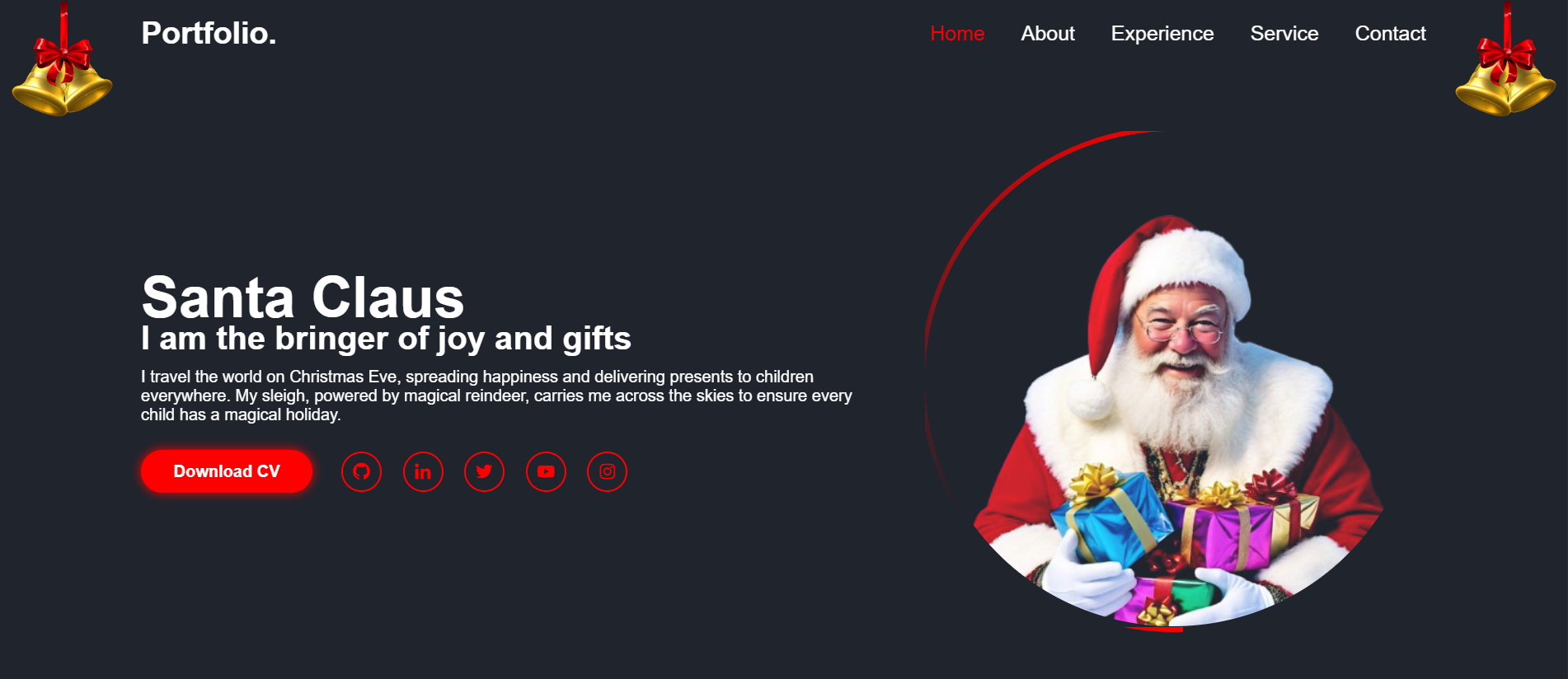 Santa's Portfolio Screenshot